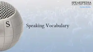 Speaking Vocabulary
