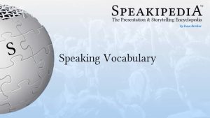 Speaking Vocabulary